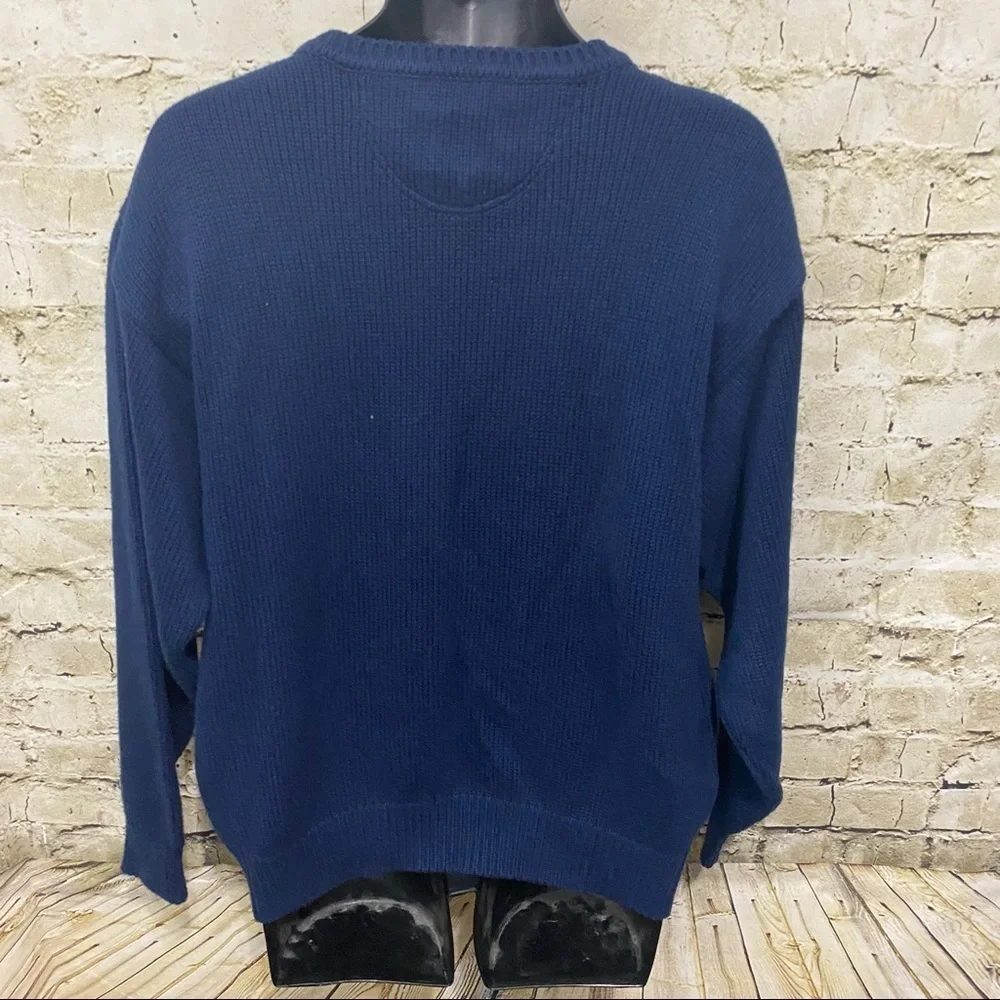 Viyella Blue Lambswool Blend Pullover Sweater